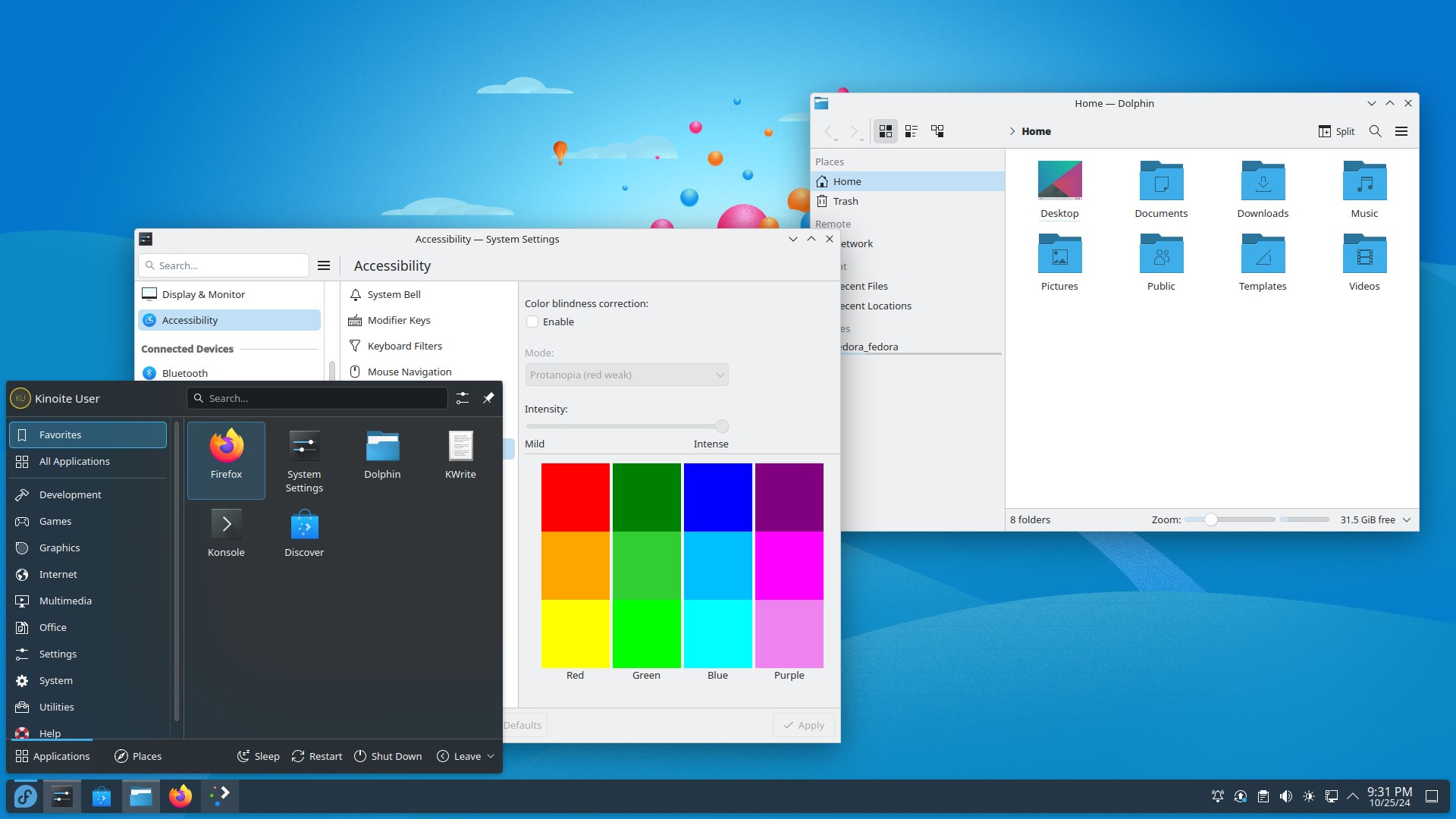 Скріншот KDE Desktop